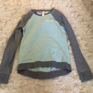 Light blue and grey athletic sweater